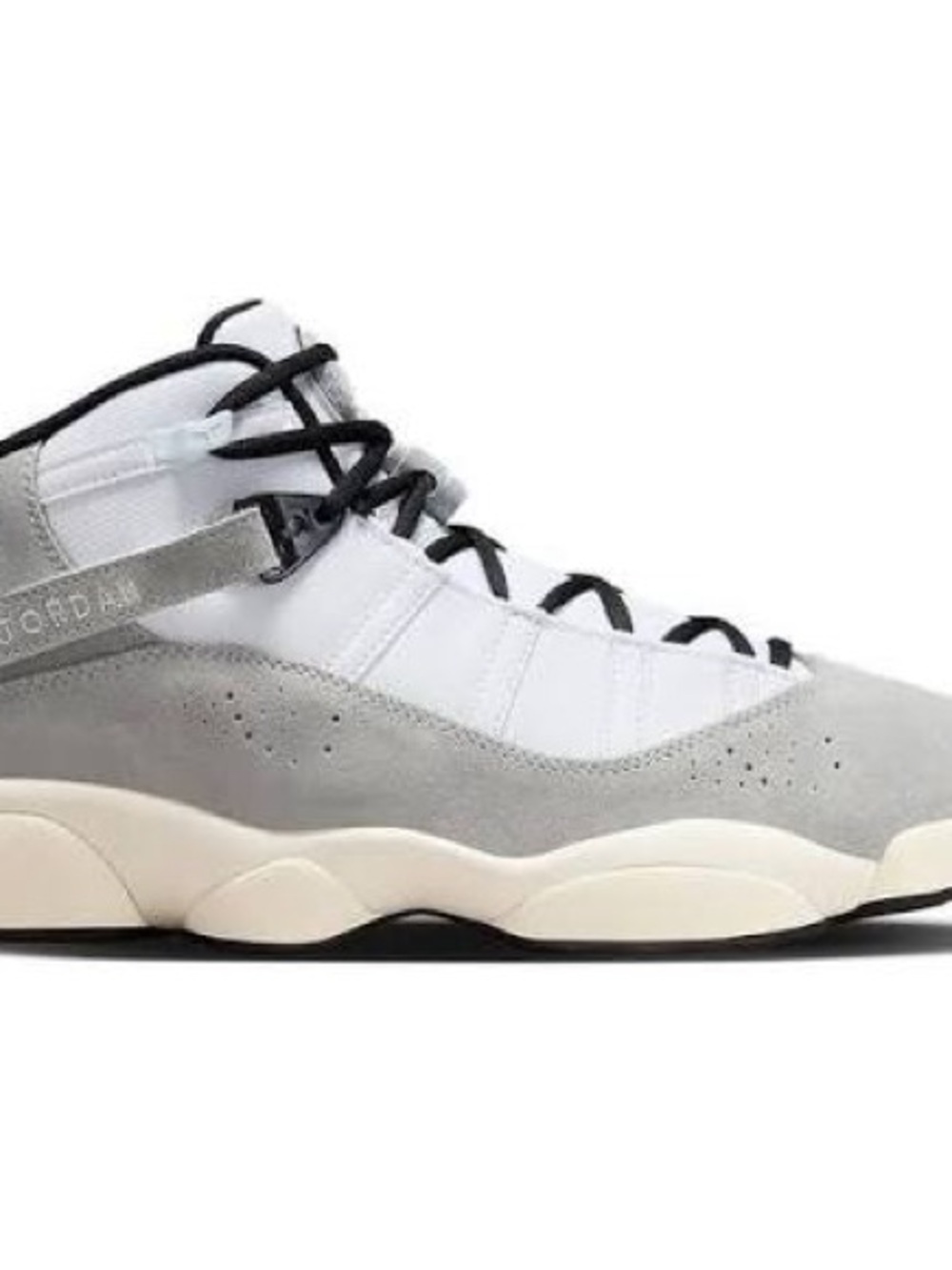 Jordan Men's White and Gray Suede High-Top Sneakers